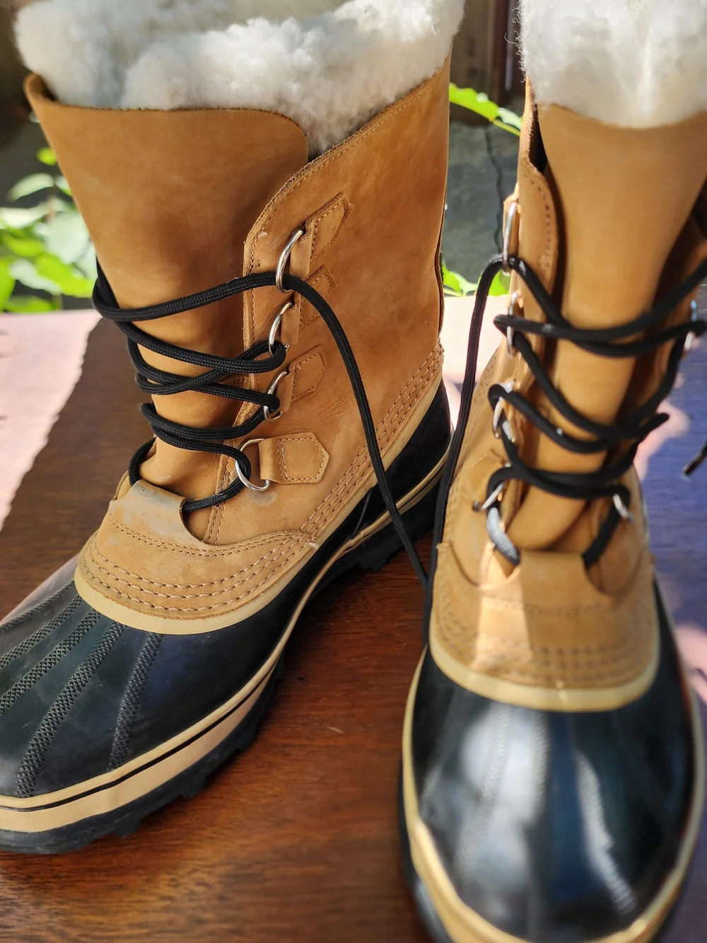 SOREL Caribou Waterproof Leather Winter Snow Boots Buff Tan [9]